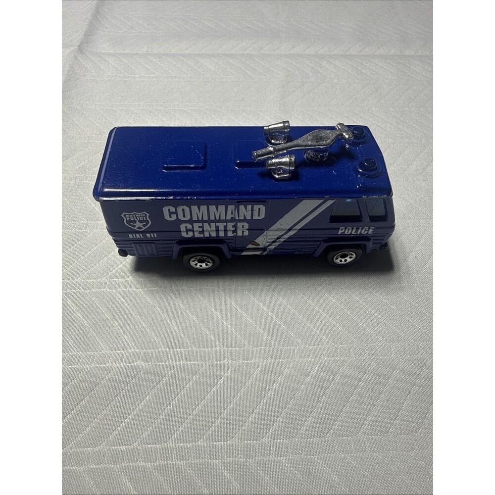 Matchbox Command Center Police Vehicle Vintage 1990 Blue Color Diecast 3” Toy